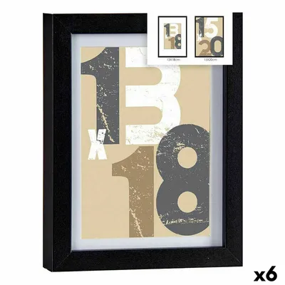 Obrázek produktu pro Fotorámeček 18 x 23 x 2,5 cm černé sklo dřevo MDF (6 kusů)