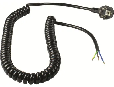 Zdjęcie produktu dla as-Schwabe kabel połączeniowy spiralny 1-2,5m 230V wtyczka z uziemieniem czarny IP20