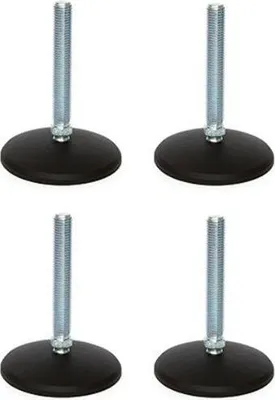 Produktbild von M16x100 Verzinkter Nivellierfuß, 80 mm Kunststoffsockel, 900 kg – 4er-Set