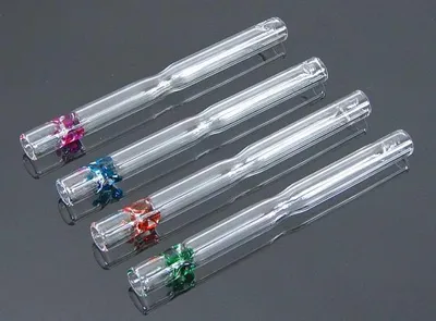Produktbild von Klassische Glaspfeife mit farbiger Spitze 12 cm