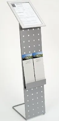 Produktbild von POV Infoständer AluDesign mit DIN A4 Klapprahmen und DIN A4 Prospektbox