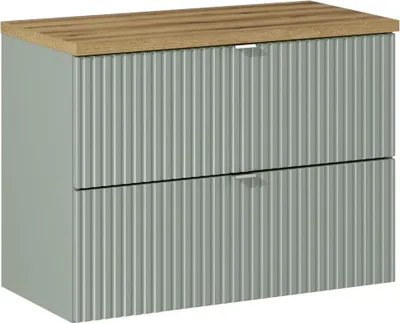 Productafbeelding van Badkamermeubel met bovenblad, 80 cm - modern design in groene kleur