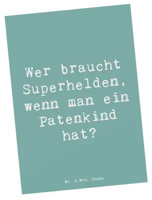 Produktbild von Mr. & Mrs. Panda Postkarte Spruch Patenkind Wunder - Meeresbrise - Geschenk, Ansichtskarten, Lächeln, Beziehung, Familienmitglieder, Geburtstage, Familie, Fotokarte