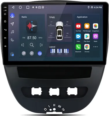 Image de 10 "Autoradio Android13 2GB+64GB Carplay pour Peugeot 107 2005-2014 GPS Navi WiFi BT DAB+ SWC android auto 4Core