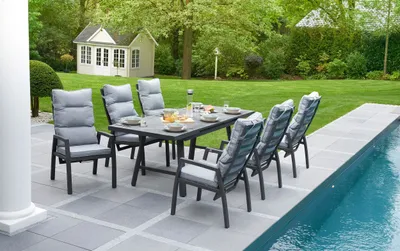 Produktbild von LC Garden »Bondino« Dining Ausziehtisch H-Fuß anthrazit 160/210x90x77,5cm Gartentisch