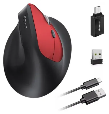 Image de Souris ergonomique avec 3 modes de connexion, rechargeable, résolution de 1200 à 9600 DPI, compatible PC et Mac