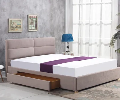 Obrázok produktu pre MOB, Manželská posteľ 160 cm - Capaz (béžová) (s roštom)