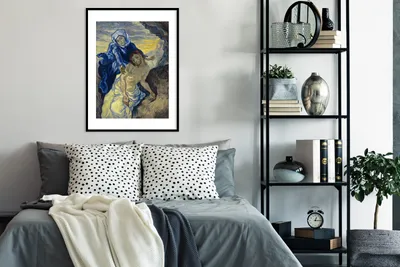Produktbild von MuchoWow® MuchoWow® Gerahmtes Poster Pietà (nach Delacroix) - Vincent van Gogh 60x80 cm - Poster mit zchwarzem Bilderrahmen - Wohnzimmer - Dekorationen - Prämie