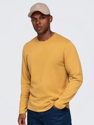 Productafbeelding van OMBRE Longsleeve BASIC, regular pasvorm, artikelnummer OM-LSBL-0142, kleur: mosterd, maat: L