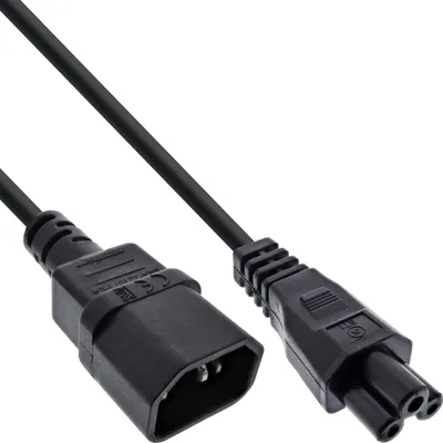 Image de InLine® câble réseau, C14 prise femelle sur C5 prise, noir, 3m