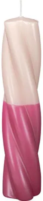 Produktbild von INNA-GLAS Blockkerze EMMANUELLE, schmal, gedreht, magenta-rosa, 20cm, Ø4cm - Germany - Dip Dye Stumpenkerze