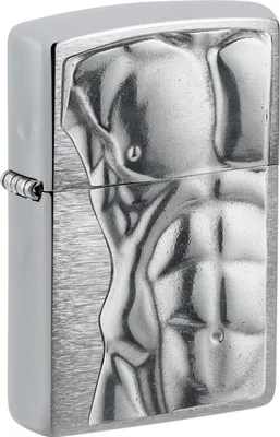 Produktbild von Zippo Original Feuerzeug Chrom gebürstet Man Torso aus verchromtem Messing, nachfüllbar