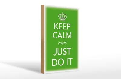 Produktbild von Holzschild Spruch 20x30cm Keep Calm and just do it