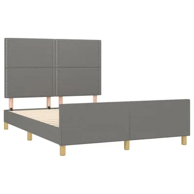 Produktbild von vidaXL Bettgestell ohne Matratze Dunkelgrau 140x190 cm Stoff