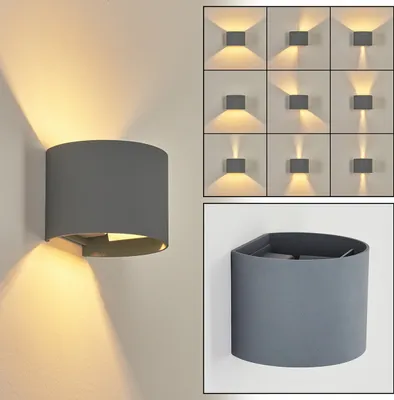 Produktbild von Vaccina »Vaccina« moderne Wandlampe aus Metall in Grau