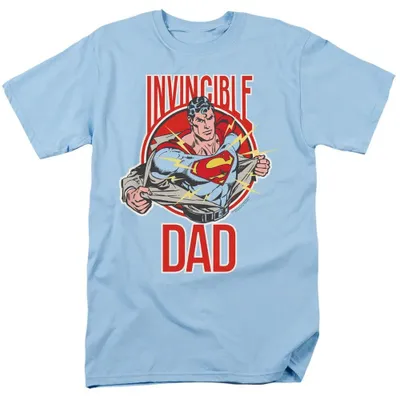 Image de T-shirt Superman - "Papa invincible" - Unie, pour hommes et femmes, modèle TV38302 (3XL), couleur bleu clair