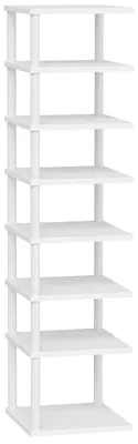Produktbild von Schuhregal Schuhschrank Schuhständer - 8 Ebenen - Weiß - 28 x 28 x 135 cm - Für Flur und Schlafzimmer