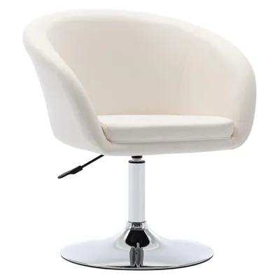 Produktbild von Duhome Clubsessel Cocktailsessel aus Kunstleder Loungesessel Höhenverstellbar Drehhocker mit Armlehne und Rücklehne, Weiß