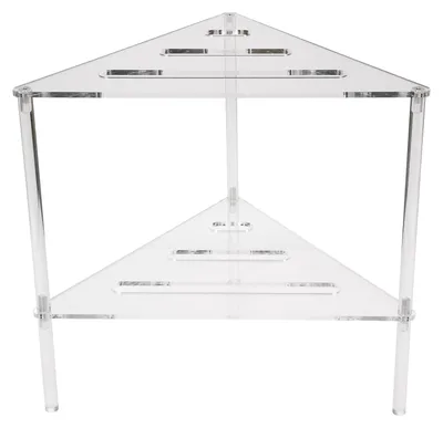 Produktbild von Eck-Duschregal aus Acryl, 2 Etagen, bodenstehend, ausgehöhltes Regal, Organizer für Badezimmer, Schlafzimmer, Küche