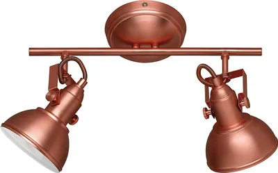 Produktbild von Deckenspot im Retro Look aus Metall in Kupfer dreh-und schwenkbar Wandstrahler