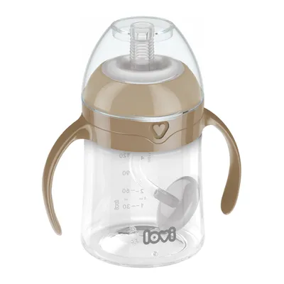 Produktbild von LOVI Erster Becher mit Gewichtstrohhalm Braun 150 ml 35/363
