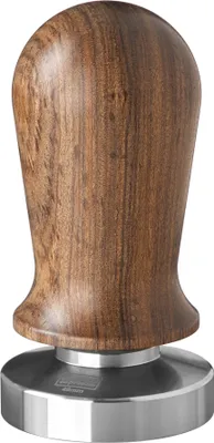 Produktbild von scarlet espresso | Tamper »Perfetto« für Barista; auf 35 lbs Anpressdruck kalibiriert; mit Alu- oder Edelholzgriff und Präzisions-Edelstahlbasis, Größe:49 mm, Farbe:Sandelholz - Braun