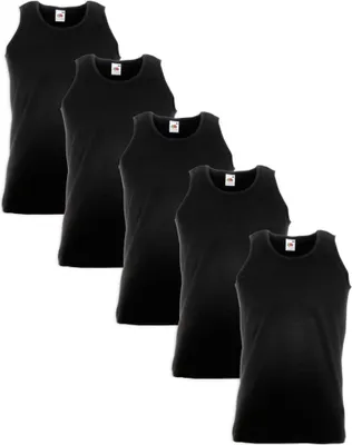 Produktbild von Fruit of the Loom Valueweight Muskelshirt 5 Stk Baumwolle Schwarz XXL