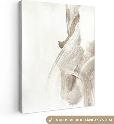 Obrázek produktu pro OneMillionCanvasses® - Obrazy na plátně - abstraktní - moderní umění - béžová, nástěnné umění, nástěnné dekorace Obývací pokoj, 60x80cm