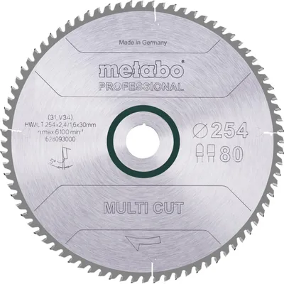 Produktbild von Kreissägeblatt multi cut professional HW/CT D254xB2,4x30mm 80Z. Flach-Trapezzahn