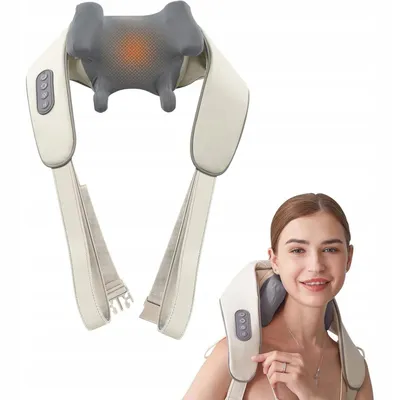 Produktbild von Nackenmassagegerät mit Wärme, Rückenmassagegerät, Shiatsu Massagegerät, ganzer Körper, Massage Gürtel, Erwärmung und Vibrations, Schmerzlinderung