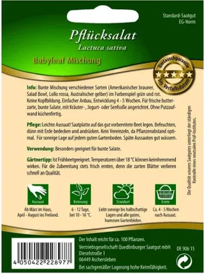 Produktbild von Saatplatte Pflücksalat, Babyleaf
