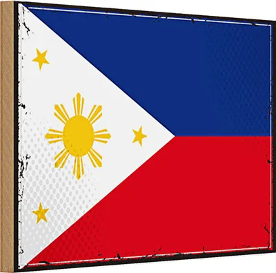 Produktbild von Holzschild Flagge Philippinen 30x20cm Retro Philippines