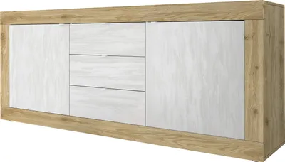 Produktbild von Sideboard >Belinda< in Eiche Cadiz / Weiss - 210x86x43cm (BxHxT)