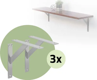 Produktbild von ML-Design 6er Set Regalträger Regalhalterung 24x24 cm, Silber, Wandhalterung für Regalbrett aus Aluminium