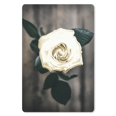 Produktbild von MuchoWow® Mauspad Mousepad Blume - Weiß - Grau 18x27 cm - Mousepads - Maus Mat - Pad - Mausunterlage