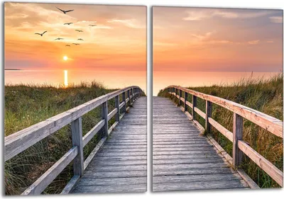 Image de Set de plaques de recouvrement pour cuisinière 2x40x52 cm Couverture de plaque vitrocéramique en verre Protection contre les éclaboussures, paysage soleil