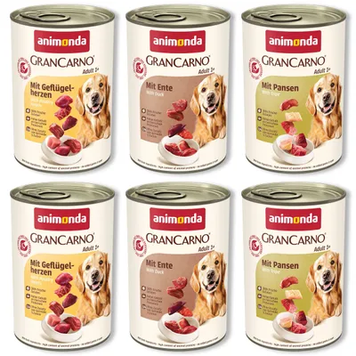 Produktbild von animonda GranCarno Adult, 6 x 400 g, Nassfutter für Hunde, 100% frische Zutaten, ohne Getreide