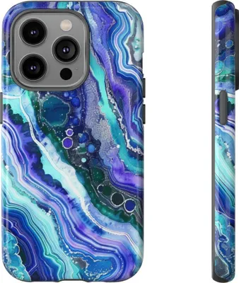 Produktbild von Blau-violette Geodenwirbel – Hülle Kompatibel mit iPhone 14 Pro