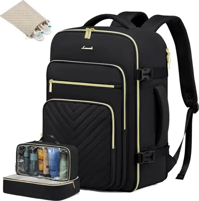 Produktbild von Handgepäck Rucksack 50L Damen Wasserdicht Schwarz Travel Business