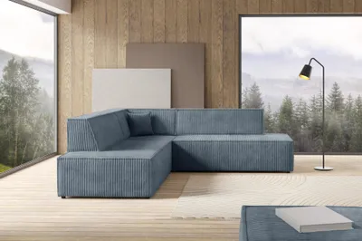 Produktbild von Masseno Ecksofa TESSO II L-S mit Schlaffunktion L-Form, Sofa mit Bettkasten, Wohnzimmersofa, Couch, Soffa, Bettsofa, Couchgarnitur- Grau, TILIA 85