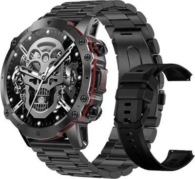 Image de Montre connectée Rubicon RNCF18, bracelet noir et silicone noir