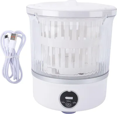 Immagine prodotto di Lavatrice portatile, senza fili, ricaricabile, 3 l, lavatrice per biancheria intima con touchscreen LED per abbigliamento per neonati, calzini