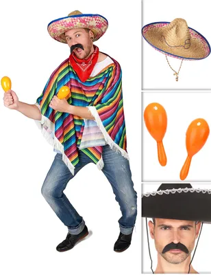 Produktbild von Mexiko-Accessoire-Set 3-teilig Karneval bunt - Einheitsgröße