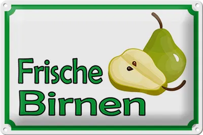 Produktbild von Blechschild Hinweis 30x20cm frische Birnen Hofladen