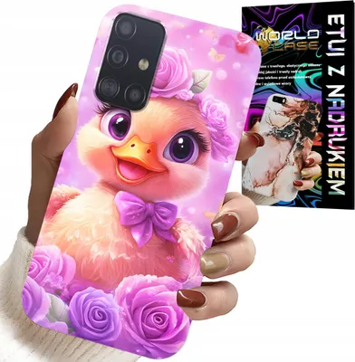 Produktbild von Hülle Für Samsung Galaxy A51 - Süsse Ente, Ente Auf Rosa Hintergrund