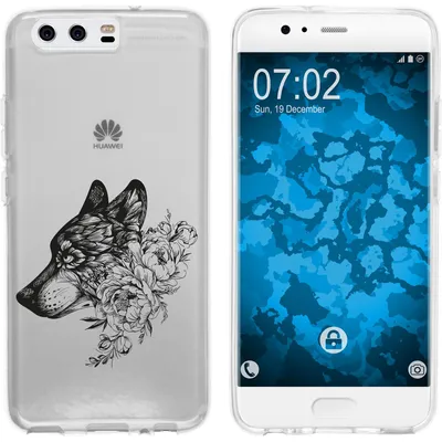 Produktbild von PhoneNatic Case kompatibel mit Huawei P10 Plus Silikon-Hülle Floral Wolf M3-1