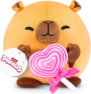 Produktbild von Zuru Snackles Capybara Kapibara mit Herz Lolli Stofftier mit Essen 20cm groß