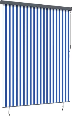 Produktbild von vidaXL Rollo Blau und Weiß 200 x 250 cm Stoff und Aluminium