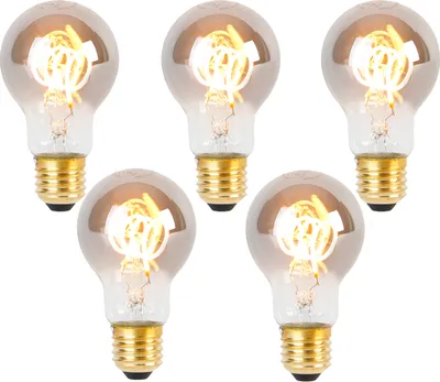 Produktbild von LUEDD 5er-Set E27 LED Spiral-Glühbirnen A60 Rauch 4W 120 lm 1800K