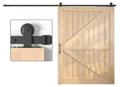 Produktbild von Barn Door Loft Schiebetürsystem Schwarz 396 cm Set, KI-generiertes Bild